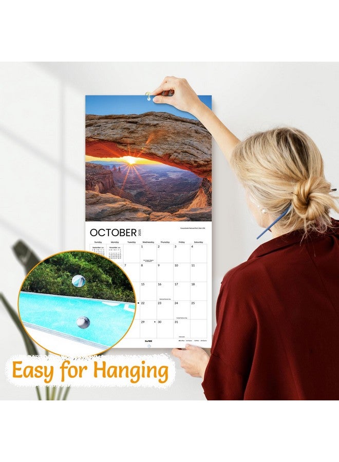 SUNEE Calendar 2024-2025 For Wall, 2025 Large Wall Calendar 12X12 Inches With 16 Months From Now To December 2025, Thick Glossy Paper, 12" X 24" (Open), National Parks - Image 4