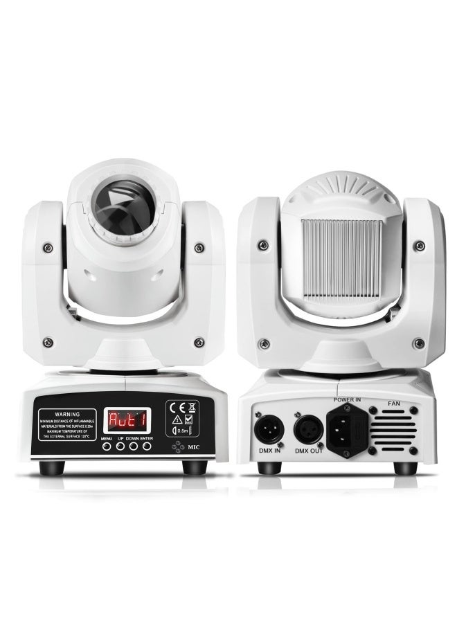 UKing U King DJ Lights Moving Head 8 Color 8 GOBO Stage Lighting LED Spotlight by DMX and Sound Activated Control for Wedding DJ Disco Parties Live Show Bar White-1 Piece - Image 1