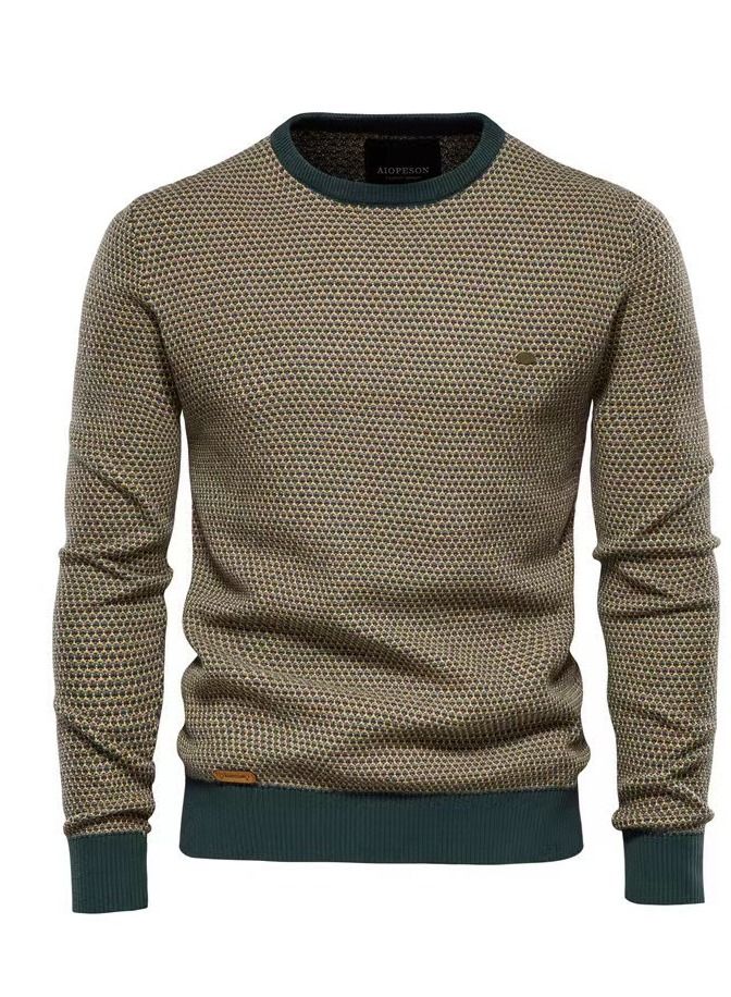 FD سترة رجالية برقبة دائرية لأزياء الخريف والشتاء