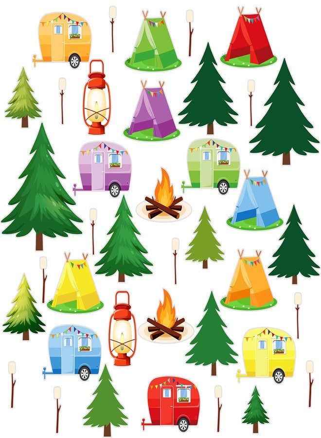 TaoBary 39pcs Camping Bulletin Board Decorations Set, Woodland Classroom Decor with Tent Trailer Campfire Cutouts, Reusable Camping Theme Cutouts for Classroom, Party, Door, Back to School - Image 1