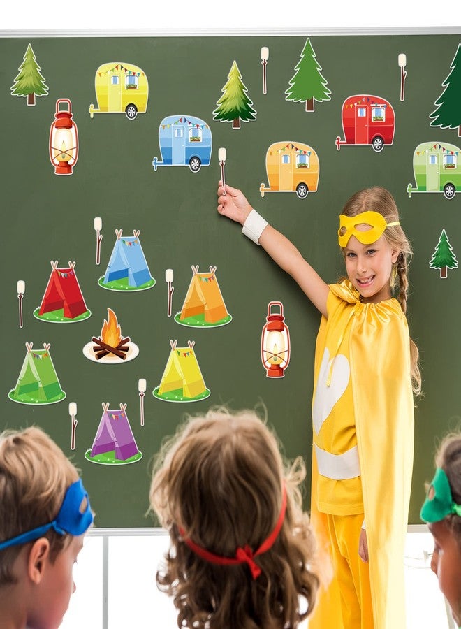 TaoBary 39pcs Camping Bulletin Board Decorations Set, Woodland Classroom Decor with Tent Trailer Campfire Cutouts, Reusable Camping Theme Cutouts for Classroom, Party, Door, Back to School - Image 4