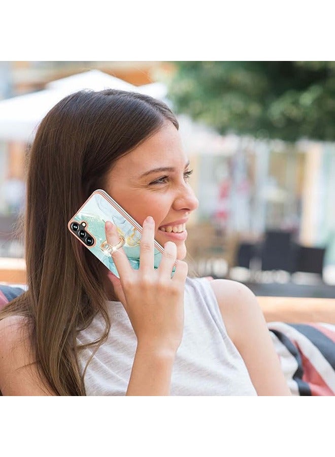 Samsung Galaxy A54 5G Case, Luxury Slim Fit Bumper Protective Shockproof Anti Scratch Non-Slip Cute Phone Cases Cover with Stand Function for Samsung Galaxy A54 5G (Green) - Image 3