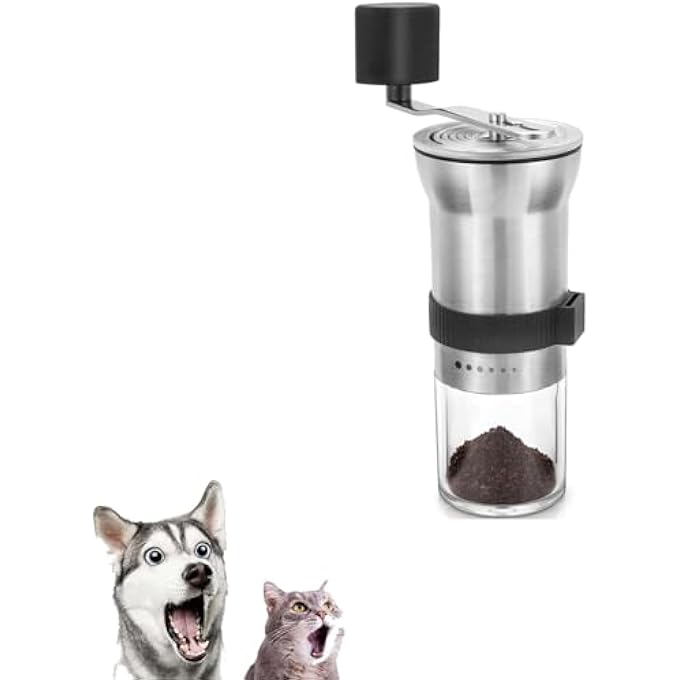 KASTWAVE Upgrade Manual Coffee Grinder Portable Stainless Steel Hand Crank Coffee Bean Grinder Hand Coffee Grinder 6 Coarseness Settings Burr Coffee Grinder With Ceramic Burrs Perfect For Families Home - Image 2