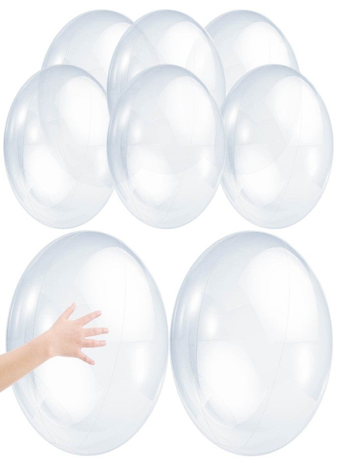 Zhanmai 8 Pcs Inflatable Clear Beach Ball 16 Inch 24 Inch Pool Floating Ball Balloons Under The Sea Party Decorations Bubble for Summer Ocean Beach Pool Hawaii Luau Party Supplies - Image 1