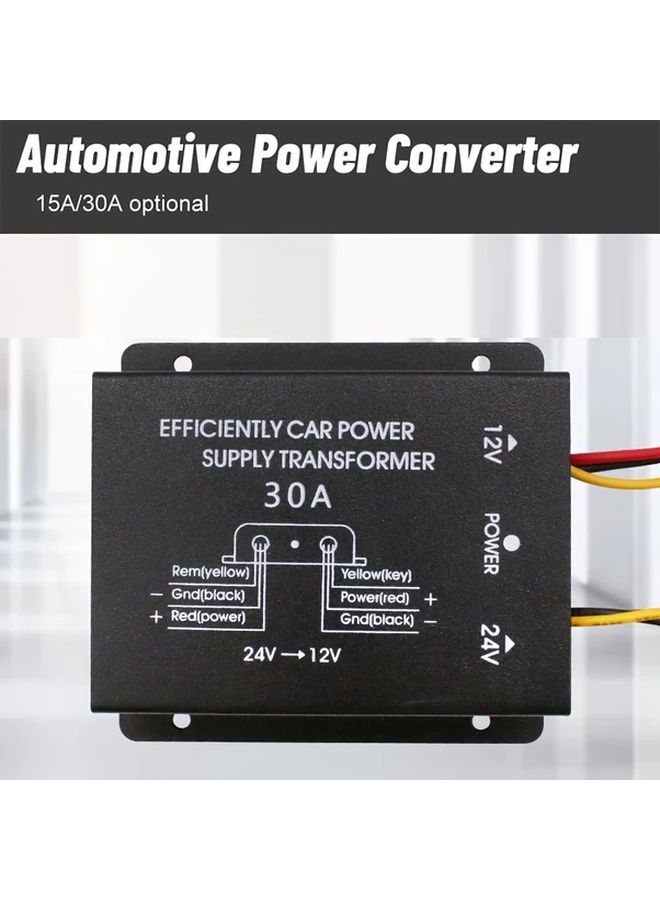 Aluminum Alloy 24V to 12V Buck Converter 30A Car Stereo Power Converter - Image 1