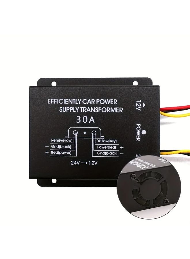 Aluminum Alloy 24V to 12V Buck Converter 30A Car Stereo Power Converter - Image 3