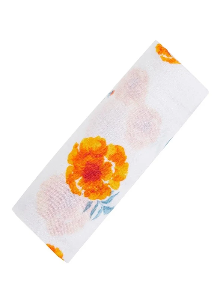 Malabar Baby Organic Muslin Swaddle Blankets (Single) - Marigolds