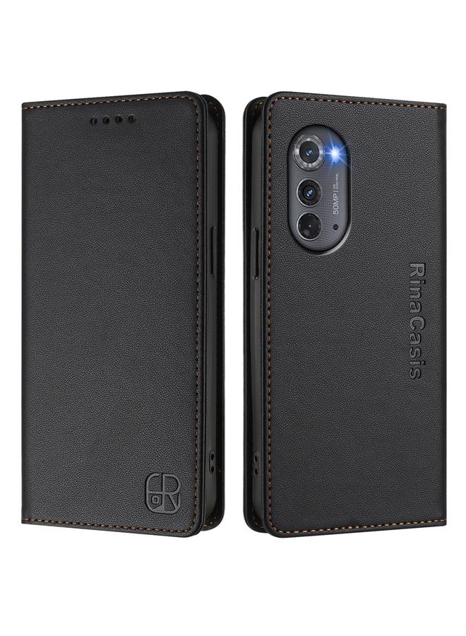 اس-توب جراب لهاتف Motorola Edge 2022 / Edge 5G UW 2022 RC01 جراب هاتف جلدي مزدوج الطي مزود بخاصية الشفط المغناطيسي بتقنية RFID - Image 2