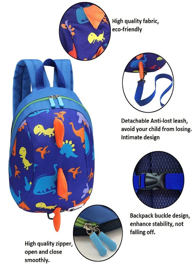 DB Dinosaur Toddler Mini Backpack with Leash, Children Kids Baby Harness Bookbag (Deep Blue) - Image 5