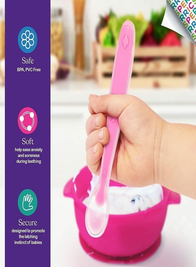 Roforuf Silicone Baby Feeding Spoon Set (2pcs) with Fruit Shape Teether & Fruit Feeder/Nibbler | BPA-Free Soft Infant Feeding Spoon, Anti-Choking Food Pacifier, Teething Toy for 3-12 Months Babies - Image 5