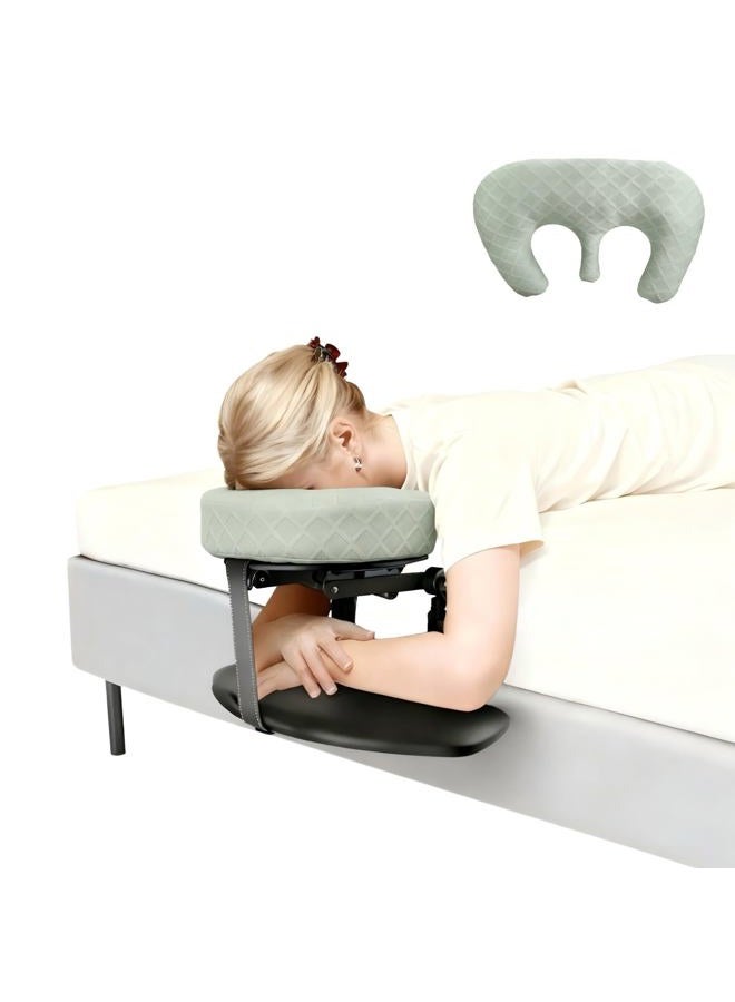 Cxgros Massage Headrest for Bed, Adjustable Massage Face Cradle at Home, Portable Massage Table Kit for Sleeping Mattress, Face Down Pillow After Eye Surgery (with Armrest Shelf & Breast Pillow) - Image 1