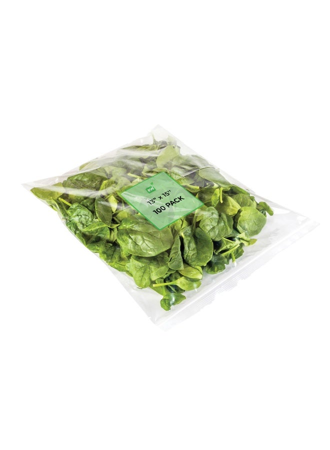 Restaurantware أكياس زيب قابلة لإعادة الإغلاق بحجم 15.3 × 13 بوصة، 100 كيس زيب عالي الوضوح - للوجبات الخفيفة، المكسرات، البذور، الحلوى، والمزيد، أكياس تخزين بلاستيكية شفافة - Image 2