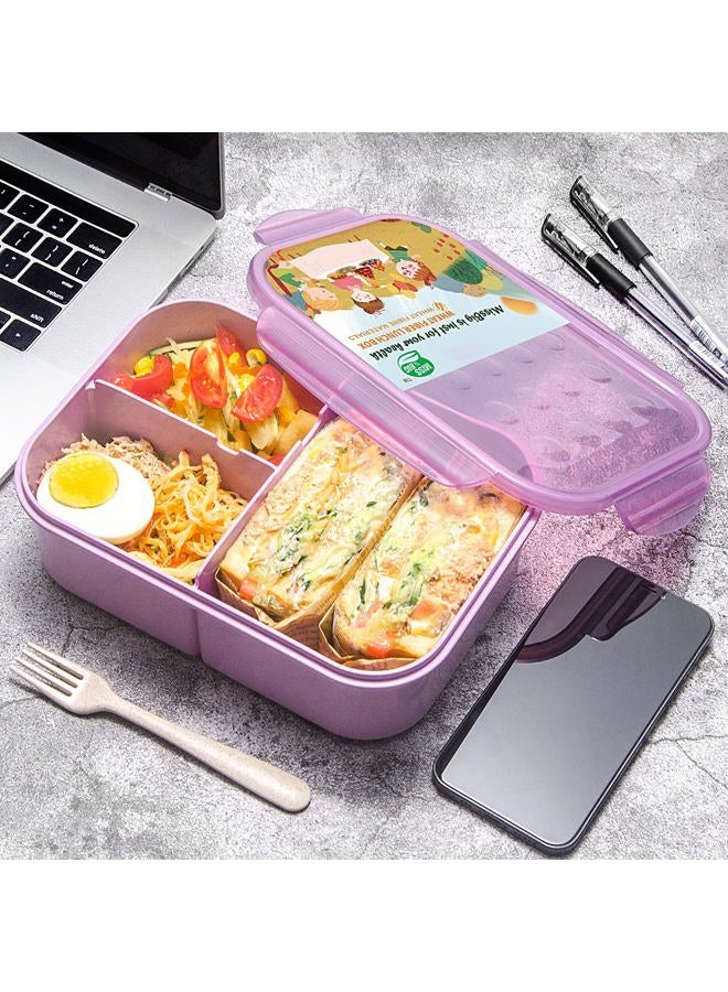 MISS BIG ® Bento Box,Bento Box Adult,Lunch Box,Leak Proof Lunch Containers,No BPAs and No Chemical Dyes Bento Lunch Box,Dishwasher and Microwave Safe Lunch Containers for Adults(1900ml Purple) - Image 5