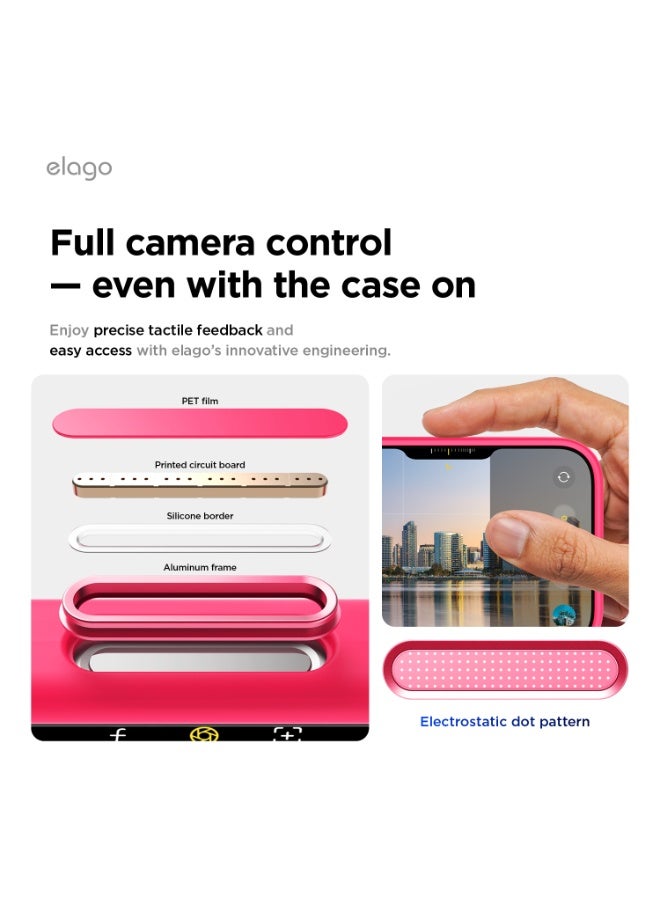 Elago Magnetic Liquid Silicone for iPhone 17 Pro MAX case cover [Camera Control Button Cover] compatible with MagSafe Shockproof - Ice Red - Image 3