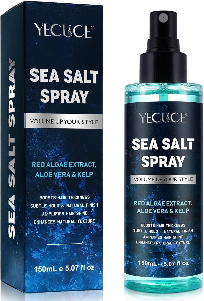 Yecuce Sea Salt Hair Spray 150ml, Made with Natural Sea Salt and Organic Ingredients Suitable for Both Men and Women, Helps to add Thickness, Subtle Shaping, Enhances Hair Shine and Texture - Image 1