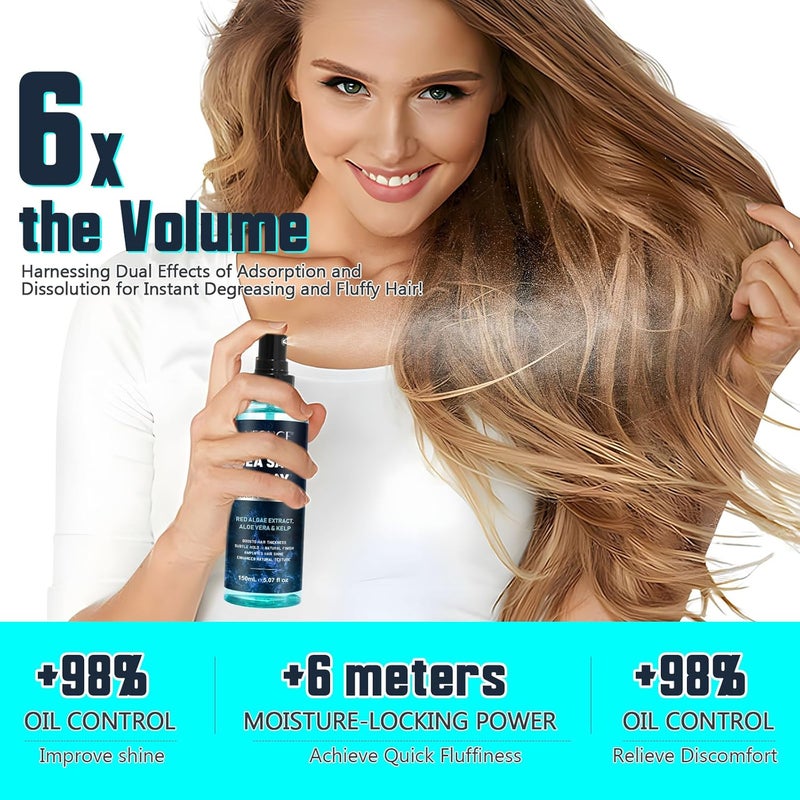 Yecuce Sea Salt Hair Spray 150ml, Made with Natural Sea Salt and Organic Ingredients Suitable for Both Men and Women, Helps to add Thickness, Subtle Shaping, Enhances Hair Shine and Texture - Image 5