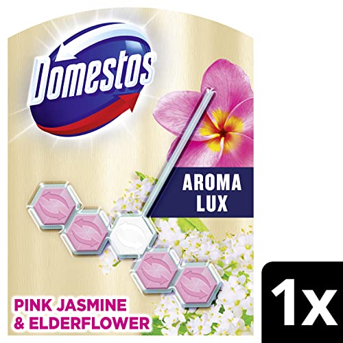 Domestos With Essential Oils Pink Jasmine & Elderflower Toilet Block 55g - Image 2