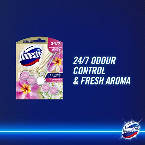 Domestos With Essential Oils Pink Jasmine & Elderflower Toilet Block 55g - Image 3