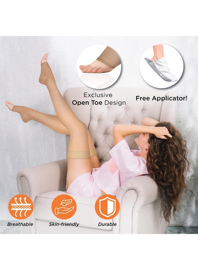Vissco Medical Compression Stockings -Class 2 (Thigh Length)| Stocking to Improve Blood Circulation, Varicose Vein, Swollen, Aching Legs, Pain Relief Can Be Used By Men & Women -Large (Beige) - Image 5