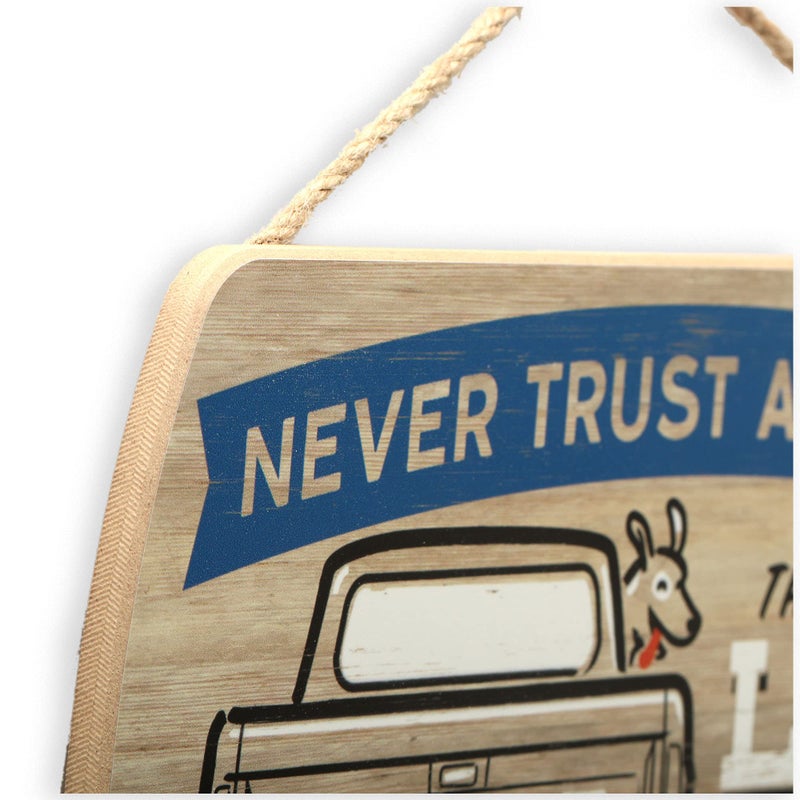 Open Road Brands Ford Truck Hanging Sign - Never Trust a Person That Doesn't Love Dogs Or Drive a Ford Truck - Funny Ford Truck Wall Decor - Image 4