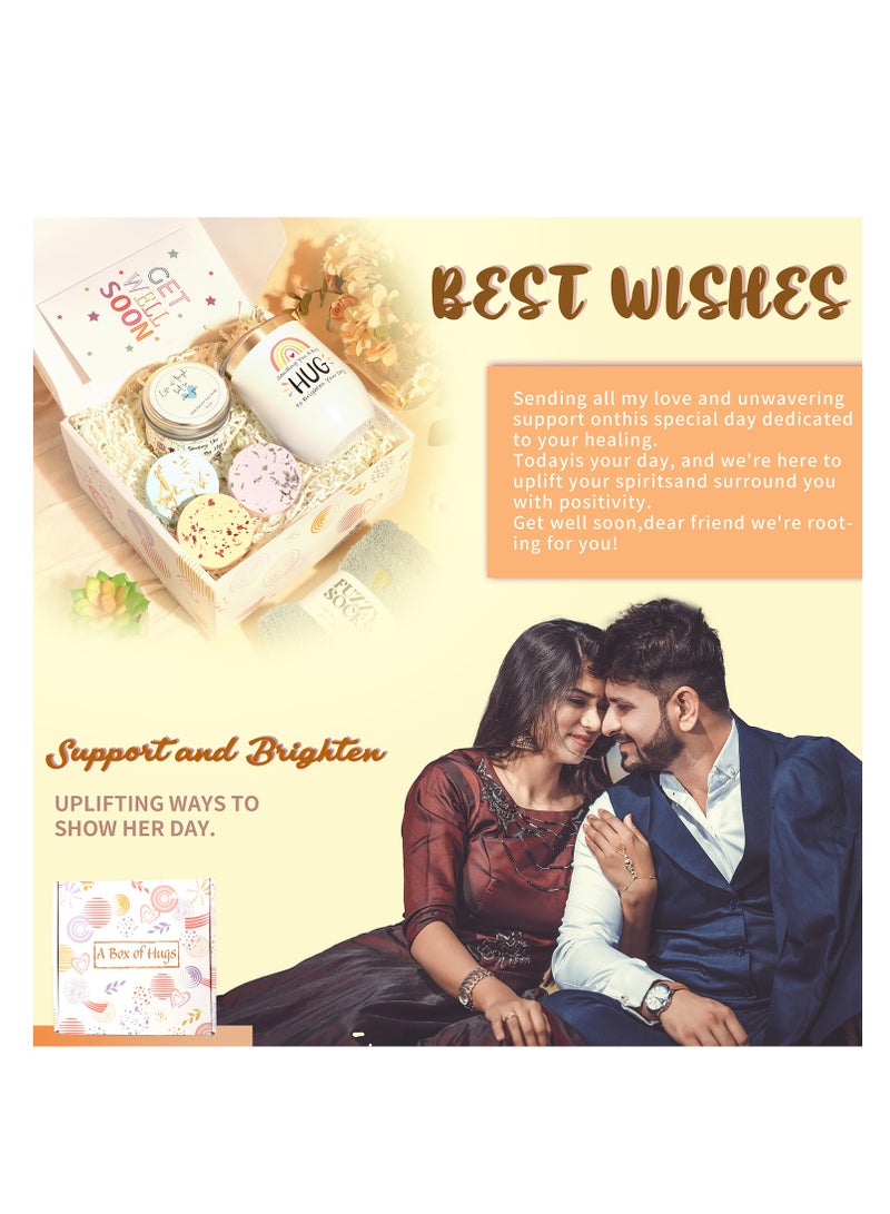 شو وو هدايا للنساء، مجموعة العناية بالمنتجعات الصحية للاسترخاء مع زجاجة مياه سعة 12 أونصة، سلة هدايا للاستحمام للعناية الذاتية للنساء، عيد الحب، سلال هدايا سبا لعيد الأم للنساء، أبيض - Image 5