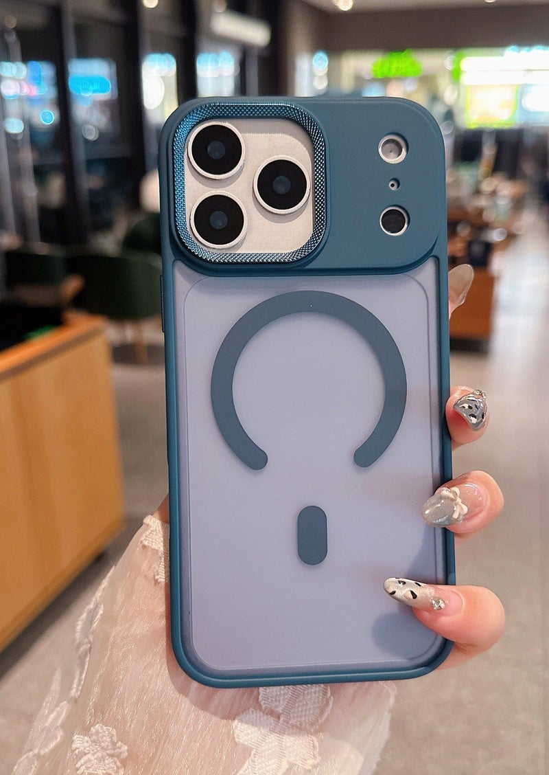 for iPhone 17 Pro Max Case Compatible with MagSafe,Magnetic Phone Case for iPhone 17 Pro Max,Diamond Texture Matte Anti-Fingerprint Shockproof Luxury INS Style Protective Cover Dark Blue - Image 5