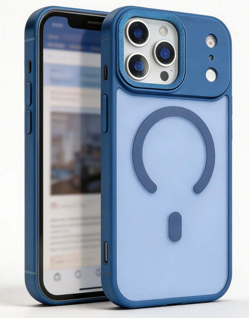 for iPhone 17 Pro Max Case Compatible with MagSafe,Magnetic Phone Case for iPhone 17 Pro Max,Diamond Texture Matte Anti-Fingerprint Shockproof Luxury INS Style Protective Cover Dark Blue - Image 1
