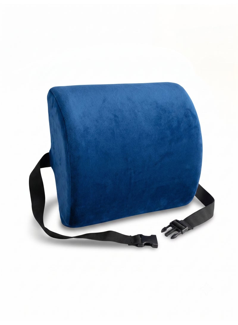 Specialized Lumbar Back Support Pillow for Long Sitting, High Quality Foam Cushion with Soft Removable Velvet Cover for Office and Car Use - Image 1