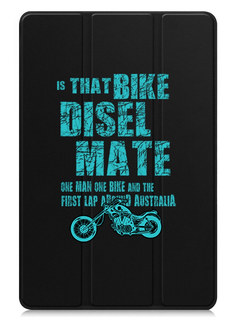 Theodor Protective Flip Case For Apple iPad Pro 13 (2024) With Trifold Stand Auto Wake Sleep Shockproof Cover Bike diesel mate  - Image 1