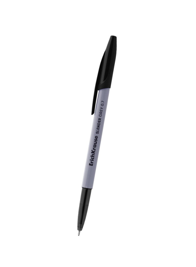 ErichKrause 50-Piece Slender Grey Stick Ballpoint Pen 0.7mm Tip Black Ink - Image 2