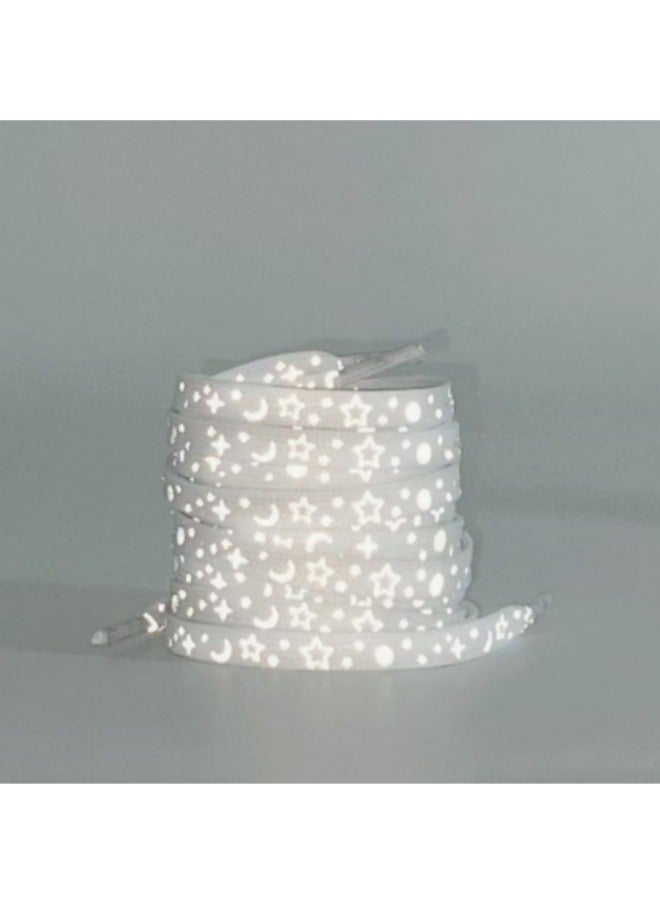 New Reflective Shoelaces Men And Women Luminous Rope Shoelaces White - Image 1