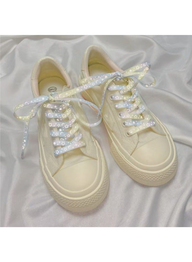 New Reflective Shoelaces Men And Women Luminous Rope Shoelaces White - Image 3