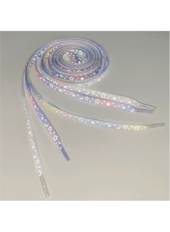 New Reflective Shoelaces Men And Women Luminous Rope Shoelaces White - Image 2