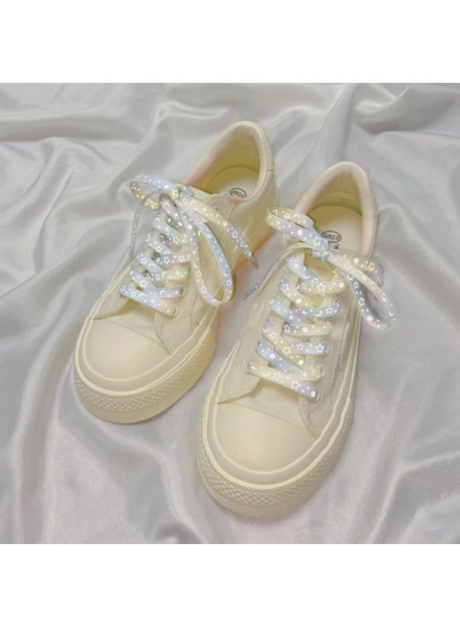 New Reflective Shoelaces Men And Women Luminous Rope Shoelaces White - Image 4