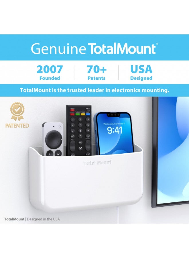 TotalMount TotalMount Hole-Free Remote Holder Eliminates Need to Drill Holes in Your Wall (Premium White Holder for 3 or 4 Remotes)  - Image 4