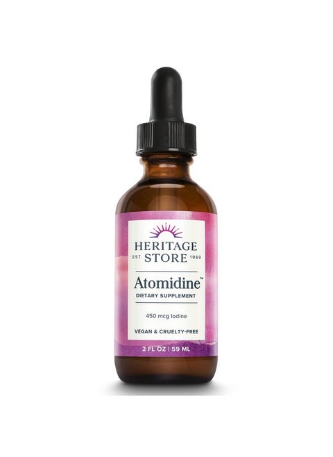 Atomidine 450Mcg Liquid Iodine Drops Electrically Charged Iodine Supplement For Healthy Thyroid Support* Bioavailable Formula Vegan  Cruelty Free Approx 960 Servings 2 Fl Oz