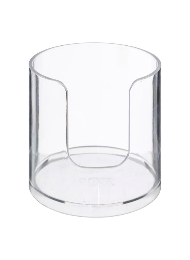 Five Simply Smart Selena Cylindrical Cotton Pad and Swab Dispenser Clear and Brown 18.4 x 9.7 x 9.7 cm 174862 - Image 3