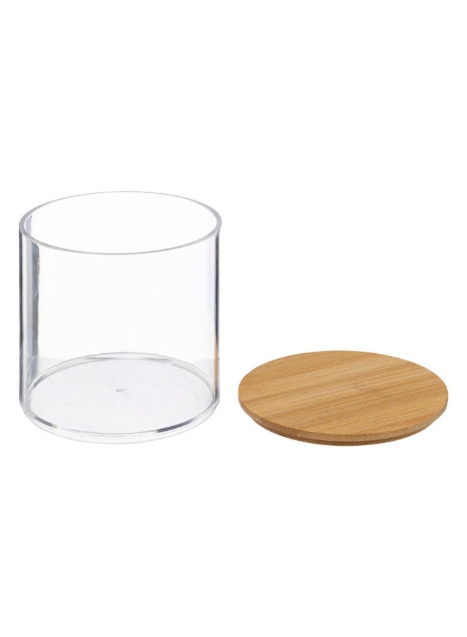 Five Simply Smart Selena Cylindrical Cotton Pad and Swab Dispenser Clear and Brown 18.4 x 9.7 x 9.7 cm 174862 - Image 4