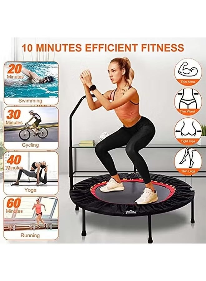 بيوينتي قابل للطي ترامبولين 40 بوصة ريباوندر قابل للتعديل مقبض المنزل معدات صالة الألعاب الرياضية للبالغين الأطفال داخلي في الهواء الطلق هادئ ارتداد تدريب اللياقة البدنية دعم الاستقرار المحمولة أداة التمرين المدمجة - Image 4