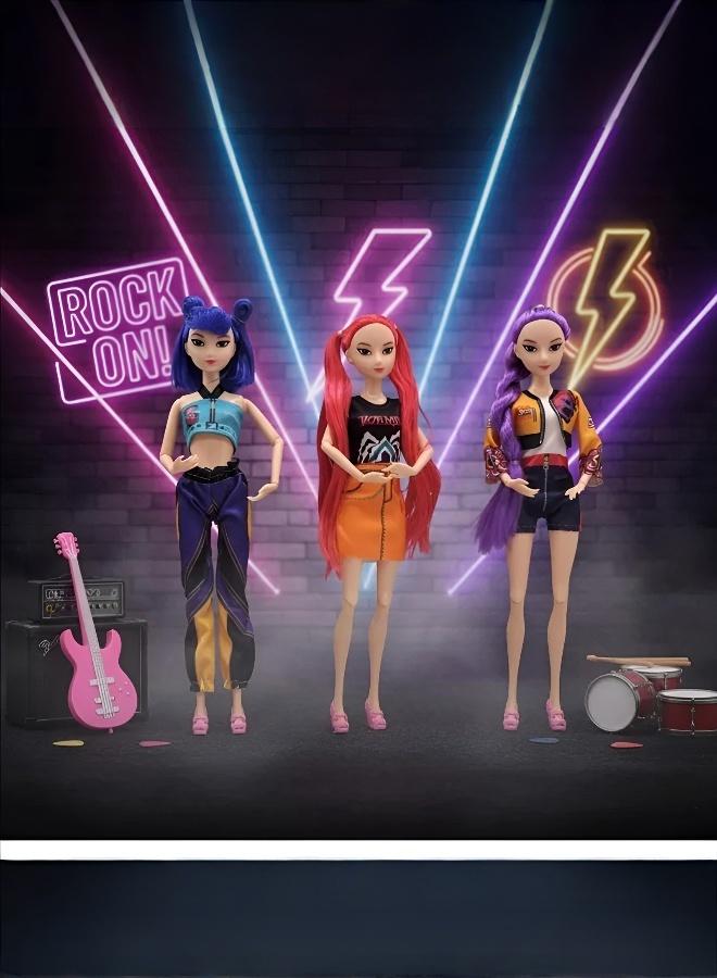 KPop Demon Hunters K-POP Witch Hunters, Realistic K-POP Dolls, Witch Hunters Dolls, Korean Wave Lumira Zoi Vinyl Figures (Female), New Toy Releases, Flower Music Edition 3-Piece Set - Image 4