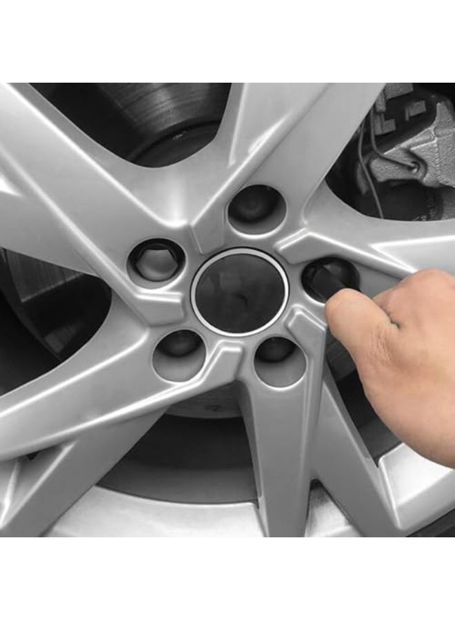 Wheel Center Caps for Audi: 20pcs 25mm Wheel Hub Lug Nut Bolt Caps Designed for Audi A1 A2 A3 A4 A5 A6 A7 A8 Q3 Q5 TT S3 S5 S6 S8 RS3 RS4 RS5 RS6 R8 with 4 Locking Caps + Removal Tool (Grey) - Image 5