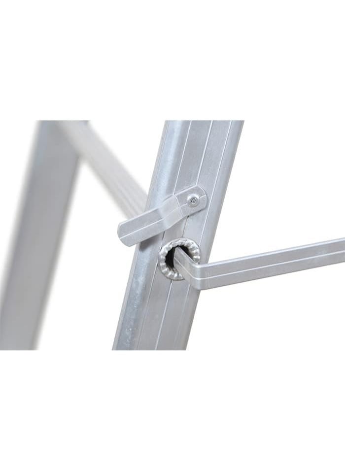 Zamil 4-Step Aluminum Home Ladder – Strong & Lightweight with Non-Slip Rubber Steps and Base – Safe, Foldable & Easy to Store – Elegant Silver Finish - Image 4