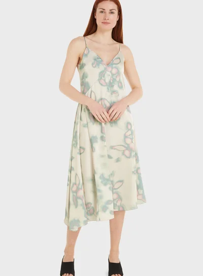 CALVIN KLEIN Strappy Printed Dress