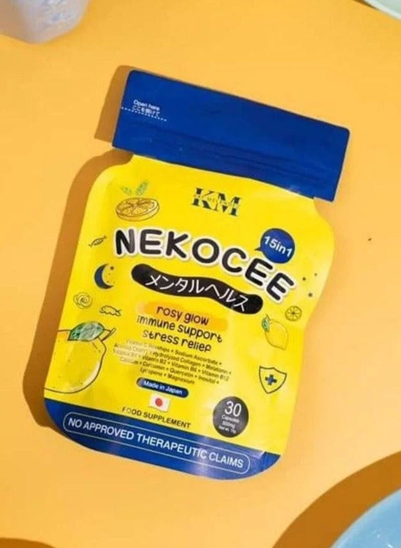 KM Nekocee 15in1 Rosy Glow 30 Capsules - Image 2