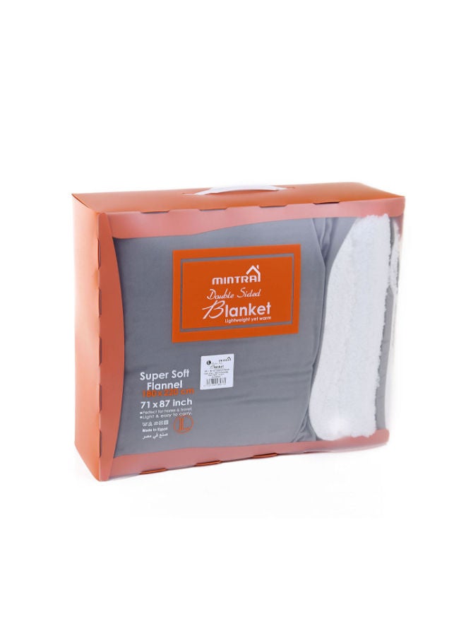 منترا شيربا وفلانيل فائق النعومة H4575 رمادي داكن مقاس 220x180 سم - Image 2