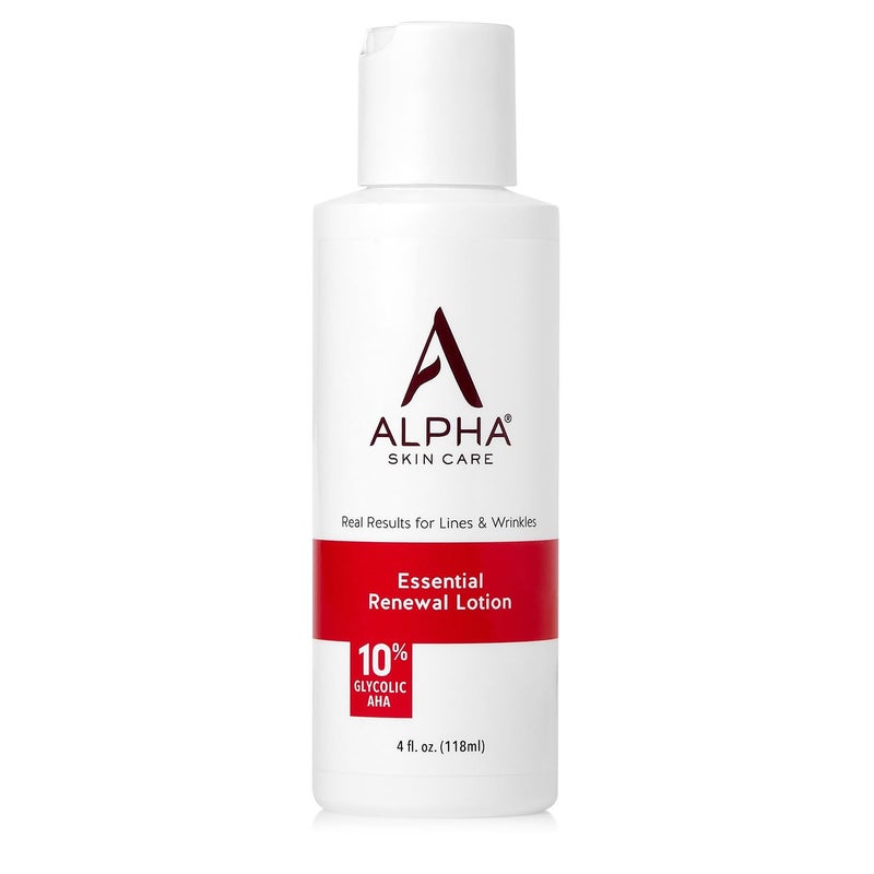 Alpha Skin Care Essential Renewal Lotion, 10% Glycolic AHA, Anti-Aging Formula, Reduces Lines & Wrinkles, Alpha Hydroxy Acid Exfoliates for Smoother Skin, Normal to Dry Skin, 4 Oz - Image 1