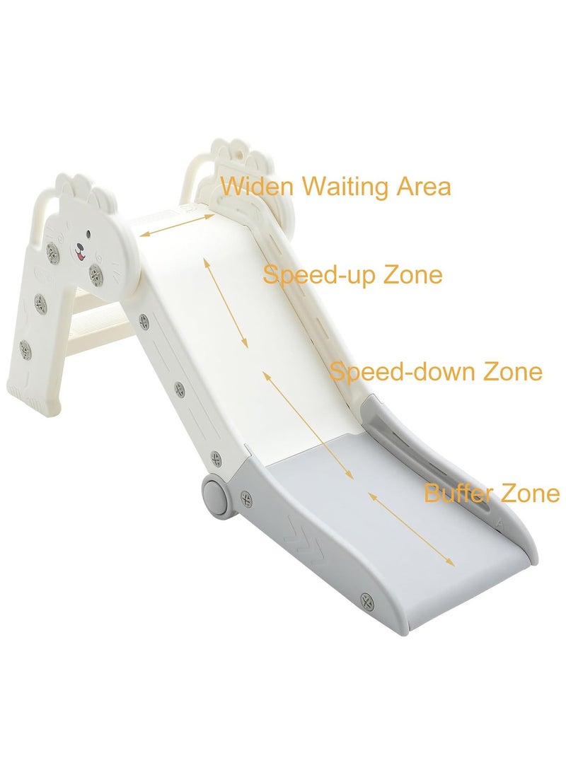 Funz Kids Slide for Toddlers Age 1 to 2 Years Foldable Toddler Slide Indoor Outdoor Freestanding Baby Slide Easy to Store and Set Up White  - Image 5