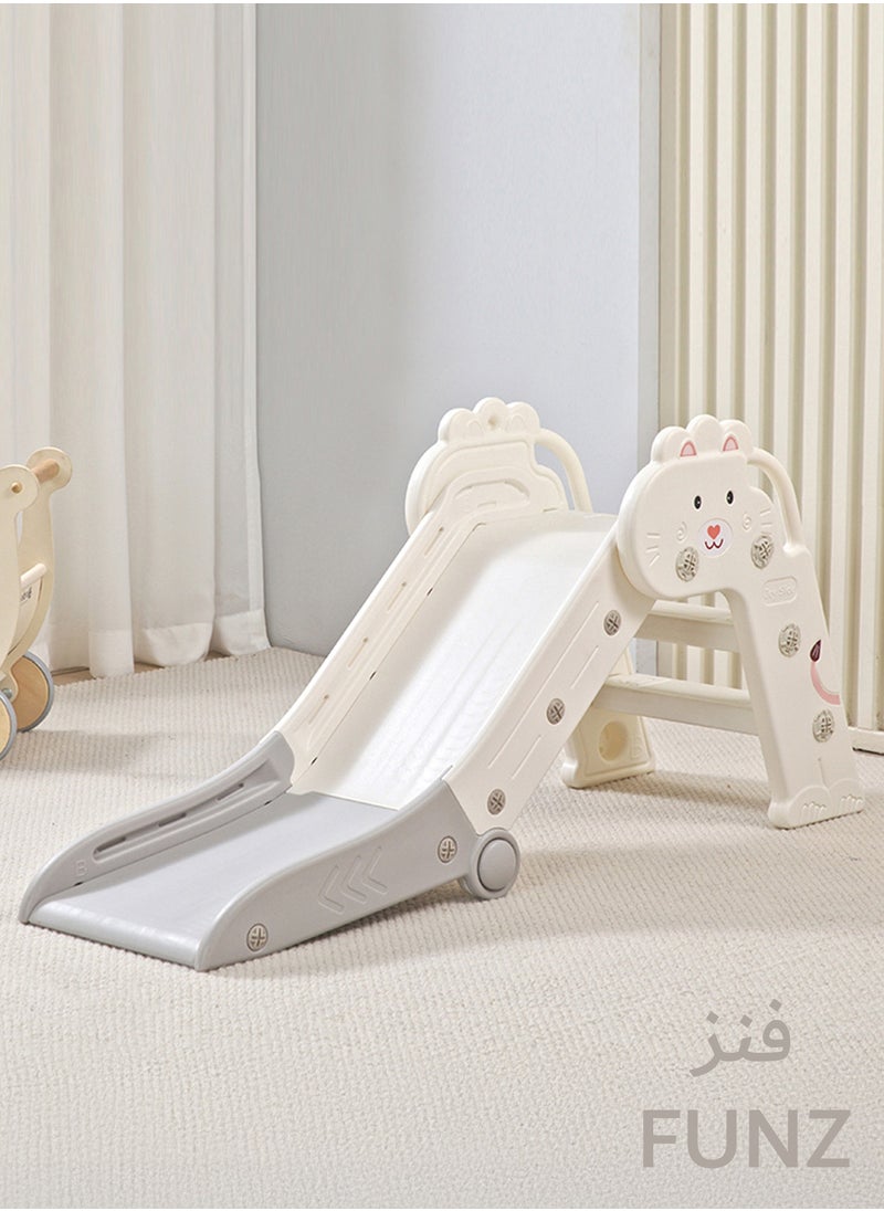 Funz Kids Slide for Toddlers Age 1 to 2 Years Foldable Toddler Slide Indoor Outdoor Freestanding Baby Slide Easy to Store and Set Up White  - Image 3