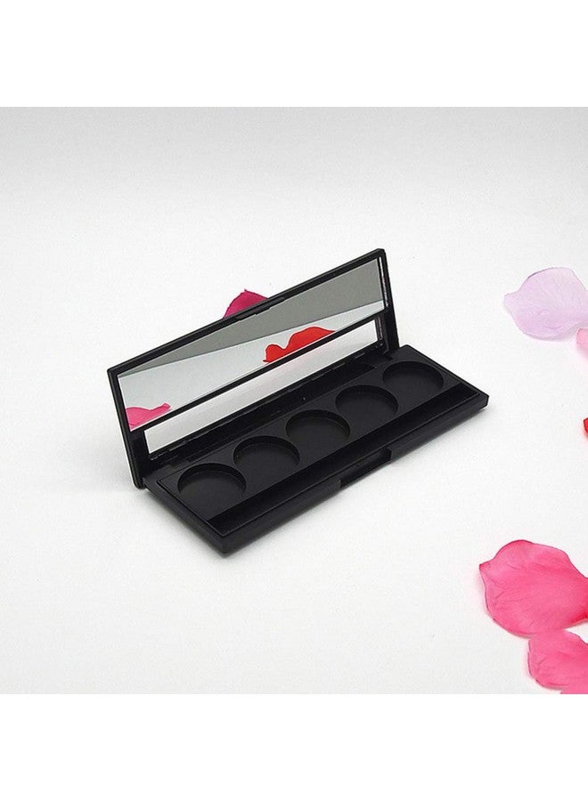 Beaupretty Makeup Palettes Makeup Palettes 2Pcs Empty Magnetic Eyeshadow 5 Colors With Mirror Make Up Container Cosmetics Organizer For Travel Women Trip Black Black Eyeshadow Black Eyeshadow - Image 5