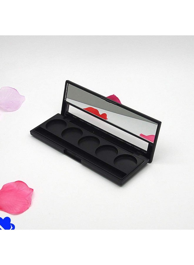 Beaupretty Makeup Palettes Makeup Palettes 2Pcs Empty Magnetic Eyeshadow 5 Colors With Mirror Make Up Container Cosmetics Organizer For Travel Women Trip Black Black Eyeshadow Black Eyeshadow - Image 4